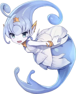 Animated Water Genie Character PNG Image