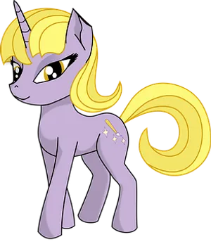 Animated Yellow Maned Unicorn PNG Image