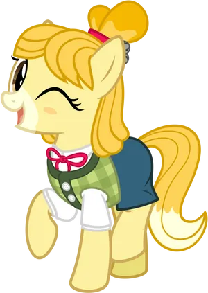 Animated Yellow Pony Character PNG Image