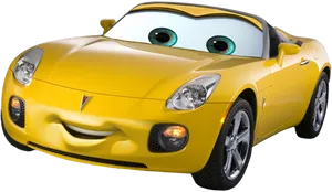 Animated Yellow Sports Car Character PNG Image