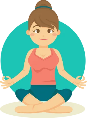 Animated Yoga Pose Meditation PNG Image