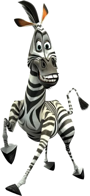 Animated Zebra Character Madagascar PNG Image