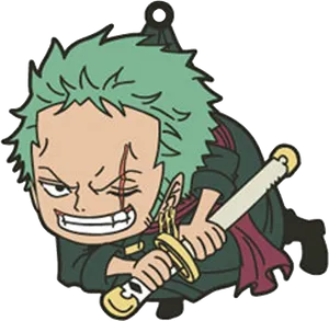 Animated Zoro With Sword.png PNG Image