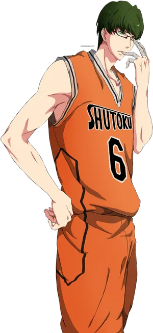 Anime Basketball Player Shutoku Uniform PNG Image