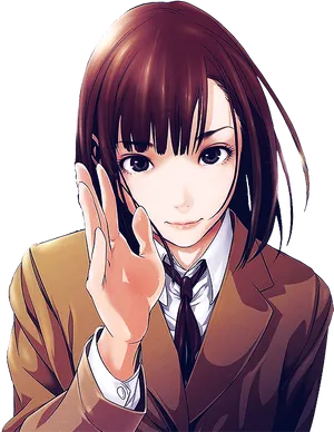 Anime Businesswoman Greeting PNG Image