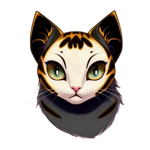 Anime Cat Head Artwork Png Nqk71 PNG Image