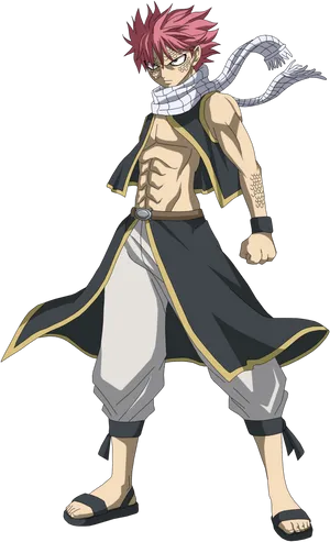 Anime Character Natsu Standing Pose PNG Image