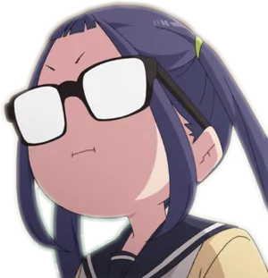 Anime Character With Glasses_ Funny Expression PNG Image