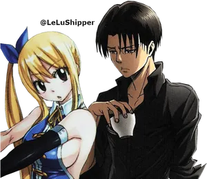 Anime Characters Crossover Leviand Blonde Girl PNG Image