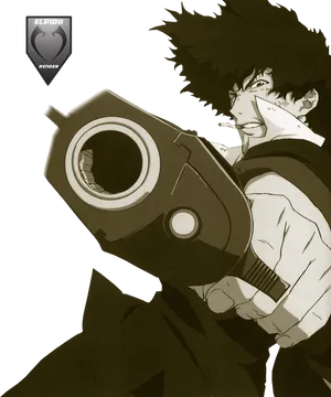 Anime Cowboy With Gun PNG Image