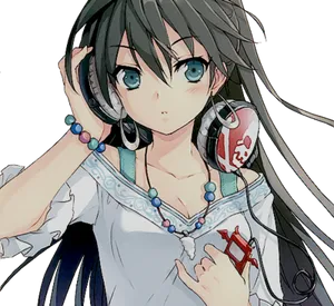 Anime Girl With Headphones PNG
