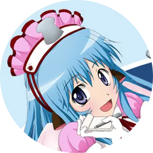 Anime Maid Character Circle Profile PNG Image