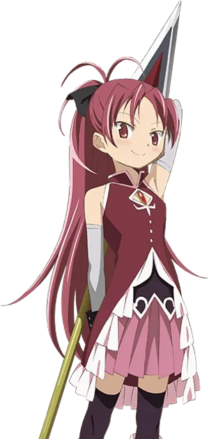 Anime Redhead Girlwith Spear PNG Image