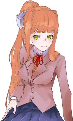Anime Schoolgirl Illustration PNG