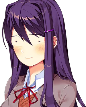 Anime Schoolgirl Smiling PNG Image