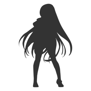 Anime Silhouette Girl Standing PNG Image