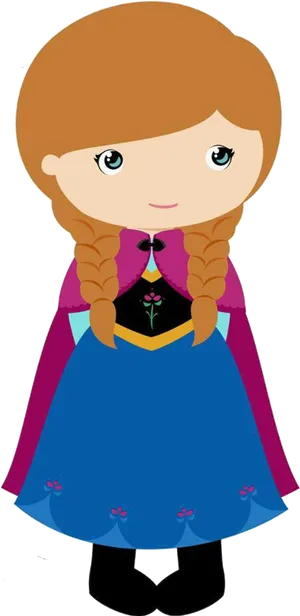 Anna Frozen Cartoon Character PNG Image