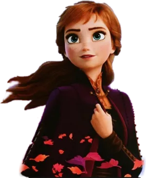 Anna Frozen Character Portrait PNG Image