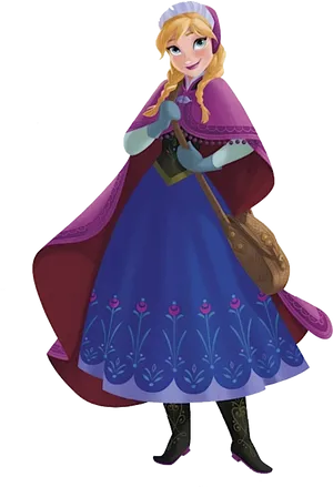 Anna Frozen Character Pose PNG Image