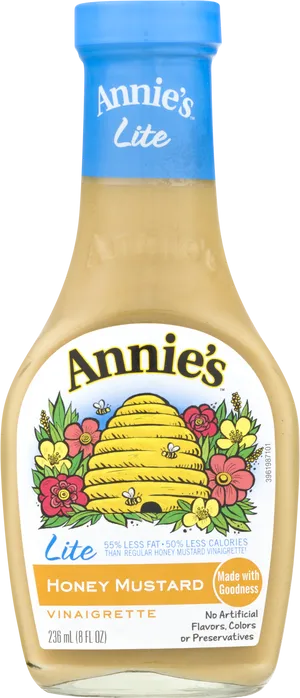 Annies Lite Honey Mustard Vinaigrette Bottle PNG Image