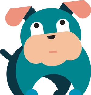 Annoyed Cartoon Dog Illustration PNG Image