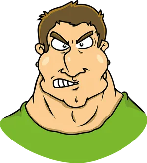 Annoyed Cartoon Man Illustration.png PNG Image