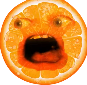 Annoyed Orange Expression PNG Image