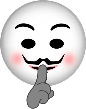 Anonymous Mask Emoji Shushing PNG Image