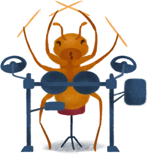 Ant_ Working_ Out_ Illustration PNG Image