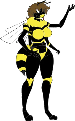 Anthropomorphic Wasp Character PNG Image