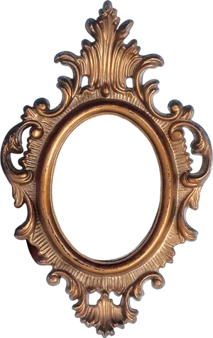 Antique Baroque Wood Frame PNG Image