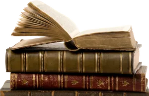 Antique_ Books_ Stack_ Open PNG Image