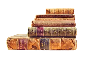 Antique Books Stacked PNG Image