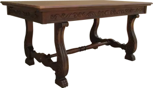 Antique Carved Wooden Table Clipart PNG Image