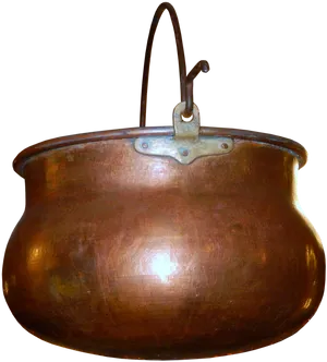 Antique Copper Cauldron PNG Image