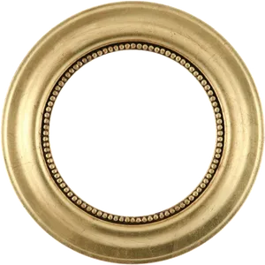 Antique Golden Round Frame PNG Image