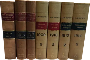 Antique Law Reports Books PNG Image