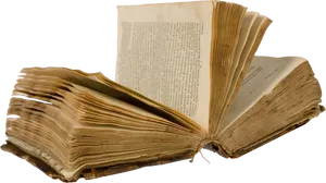 Antique Open Book Texture PNG Image