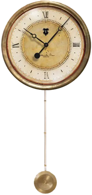 Antique Pendulum Wall Clock PNG Image