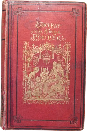 Antique Red Book Cover PNG Image