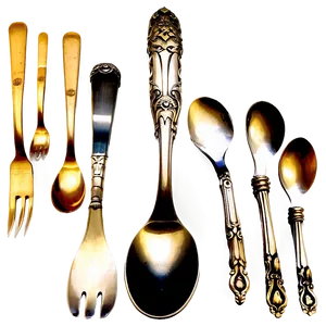 Antique Silverware Utensils Png 06212024 PNG Image