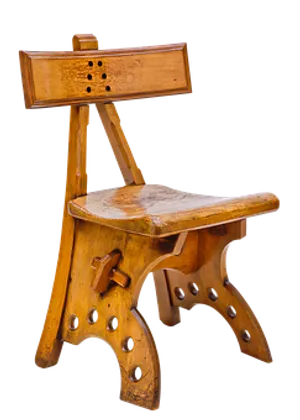 Antique Wooden Chair Isolatedon Black PNG Image