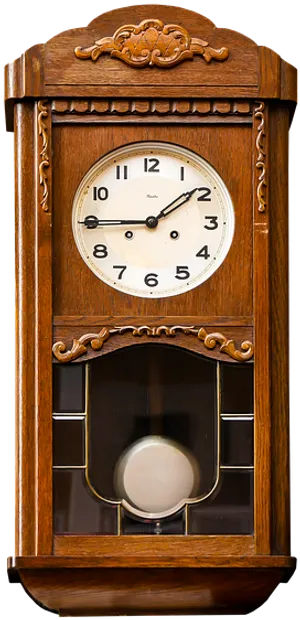 Antique Wooden Pendulum Clock PNG Image