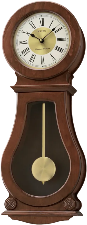 Antique Wooden Pendulum Clock PNG Image