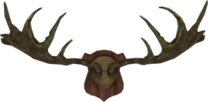 Antlered Skull Wall Mount PNG Image