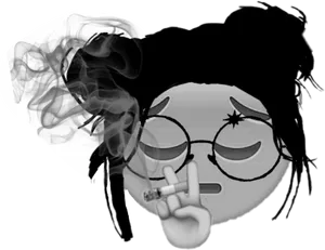 Anxiety Induced Smoking Cartoon Character PNG Image