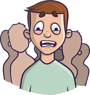 Anxious Cartoon Character PNG Image