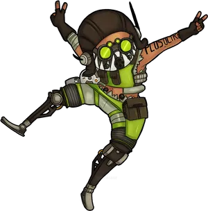 Apex Legends Octane Stylized Pose PNG Image