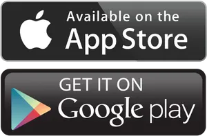 App Store Google Play Badges PNG
