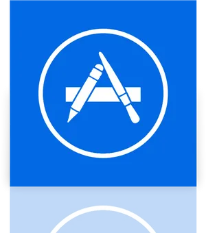 App Store Icon Blue Background PNG Image